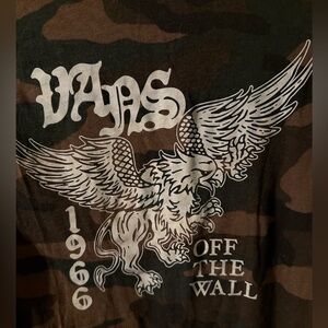 Boys Vans Brown and Black Camo Graphic Tee